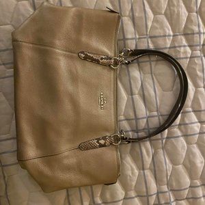 Coach Gold Metalic Refined Pebble Leather Shoulder